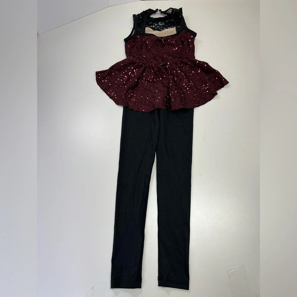 Weissman Dance Costume Jumpsuit Unitard Style 14175 Save Your Tears Medium Child
